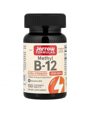 Jarrow Formulas, Метил B-12, тропический, 2500 мкг, 100 жевательных таблеток